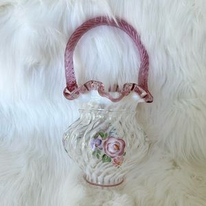 Vintage Fenton glass basket